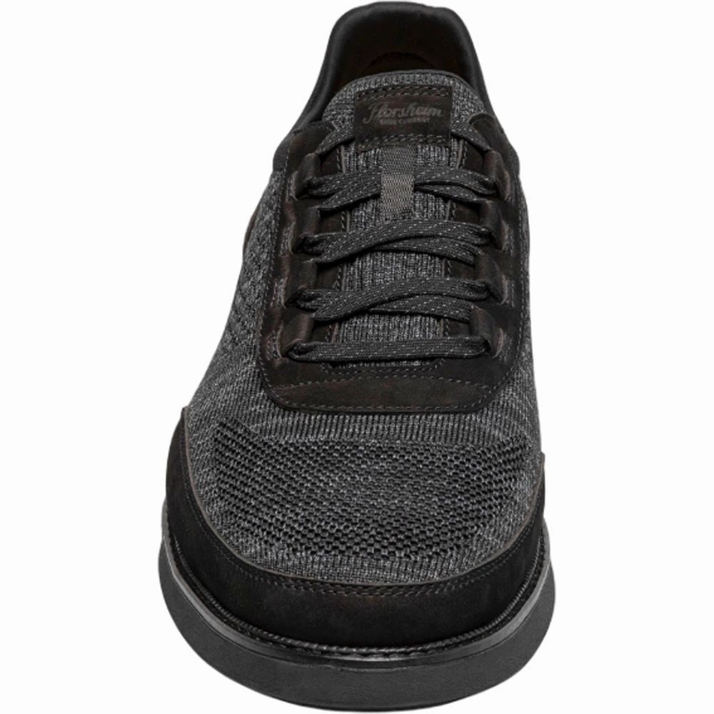 Florsheim Launch Black Knit Elastic Lace Moc Toe Slip On Men'S Shoes Walking Shoes Arch Support