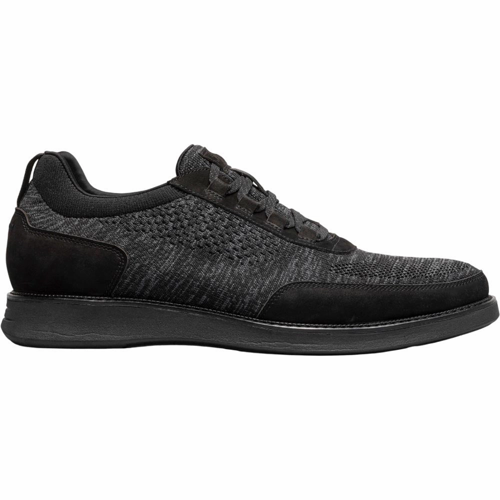 Supportive Casual Comfort Florsheim Launch Black Knit Elastic Lace Moc Toe Slip On Men'S Shoes