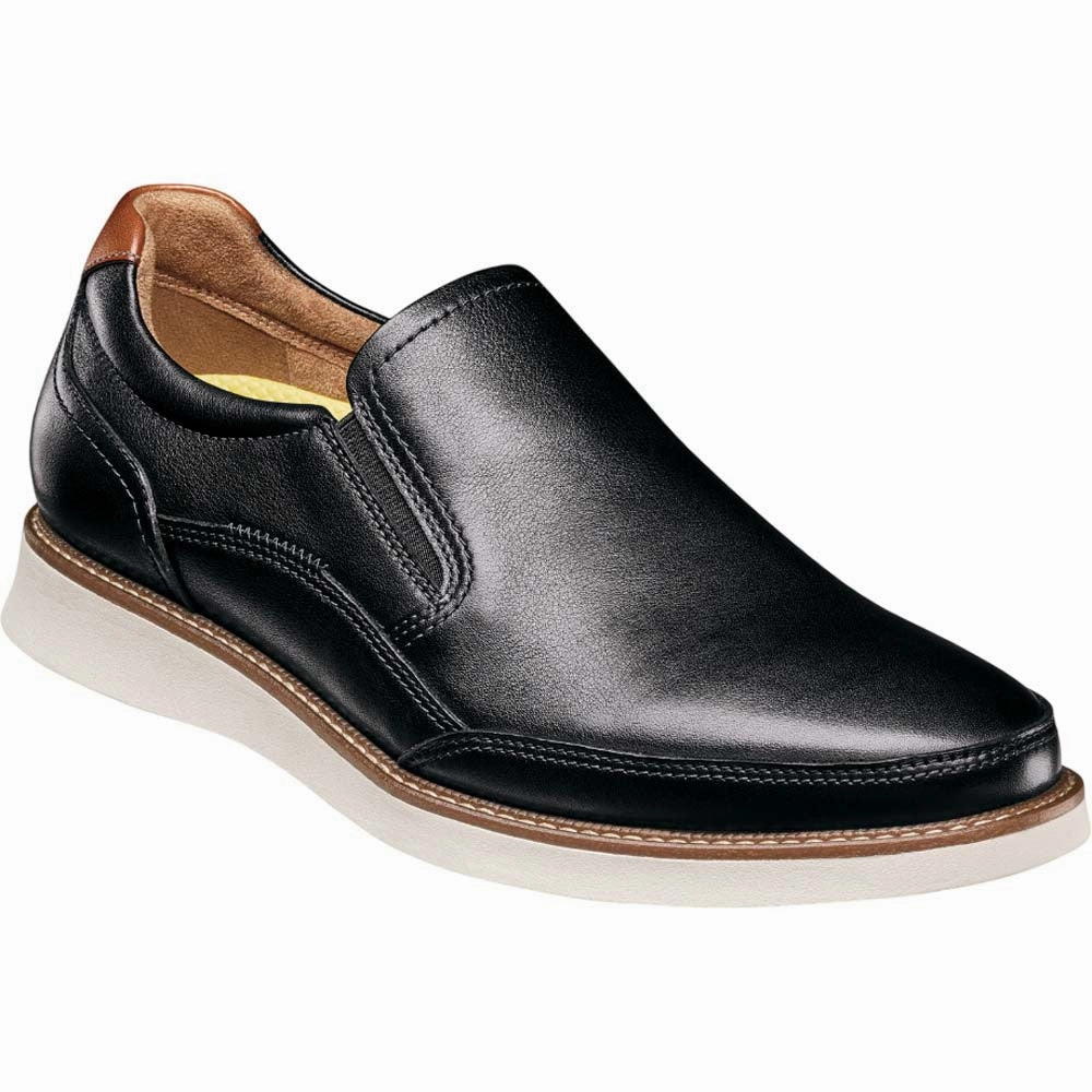 Florsheim Launch Black Multi Moc Toe Slip On Men'S Shoes Rugged Sole