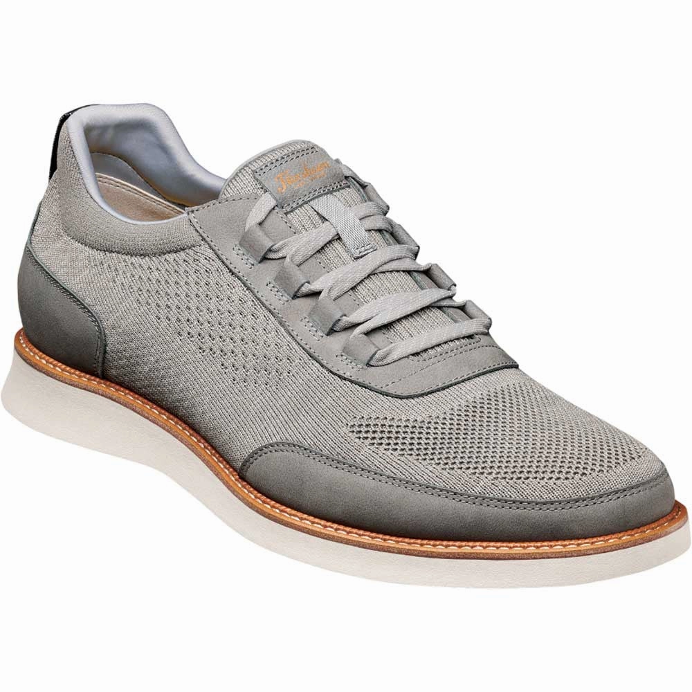 Florsheim Launch Gray Knit Elastic Lace Moc Toe Slip On Men'S Shoes Machine Washable