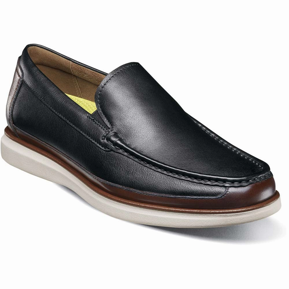 Odor Resistant Florsheim Tropics Black Multi Moc Toe Venetian Slip On Shoes