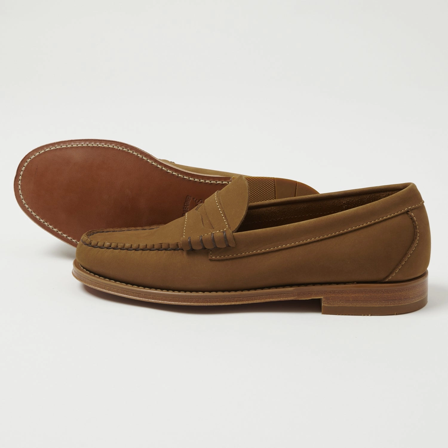 Orthotic Friendly G.H. Bass Weejun Larson Moc Penny Loafer - Tan Nubuck