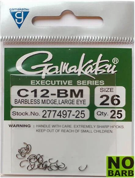 Gamakatsu C12BM Barbless Midge Hook 25 pack