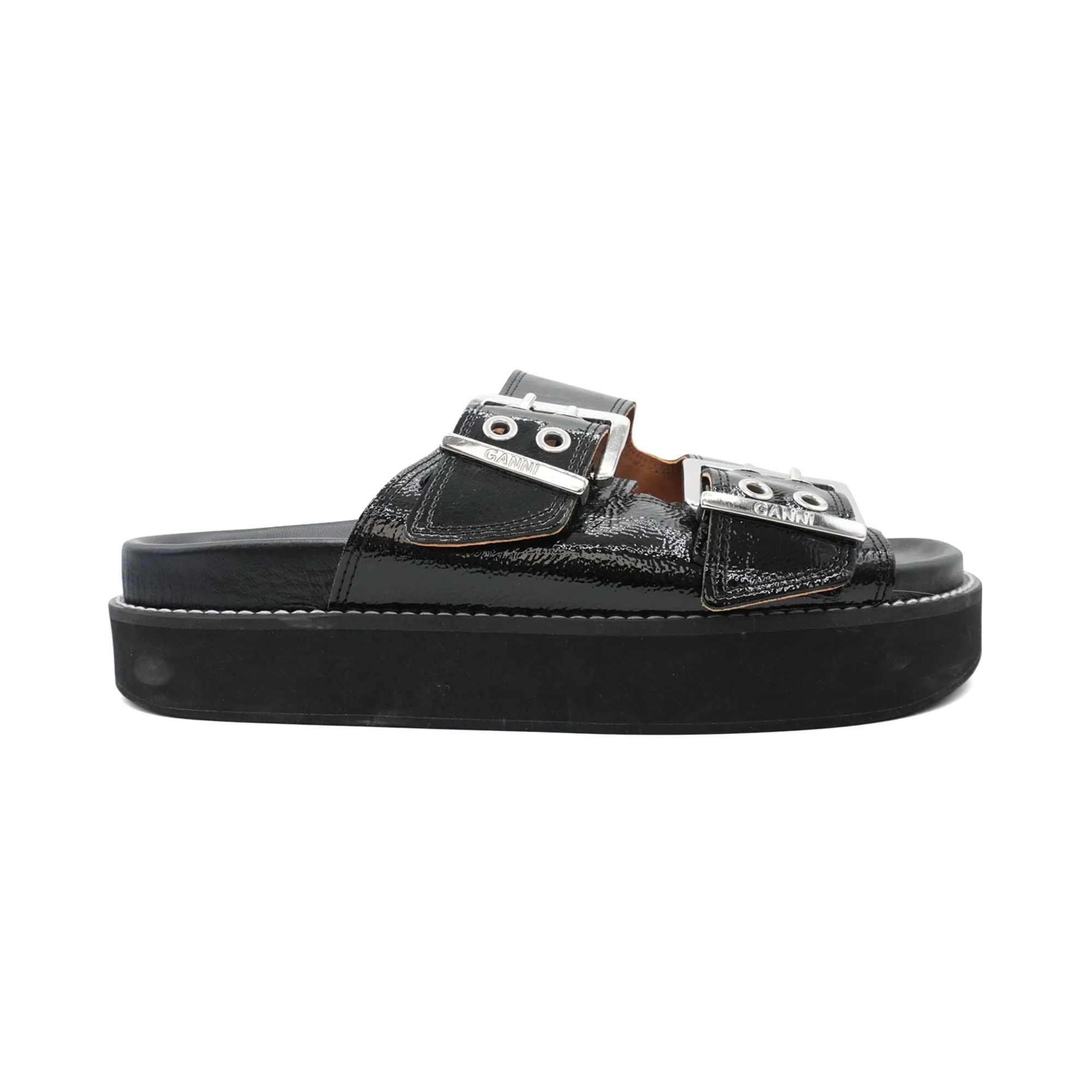 Ganni Buckle Slides - Women'S 39 Minimalist