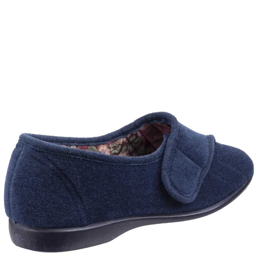 Gbs Audrey Touch Fastening Slipper Cushioned Grippy Soles