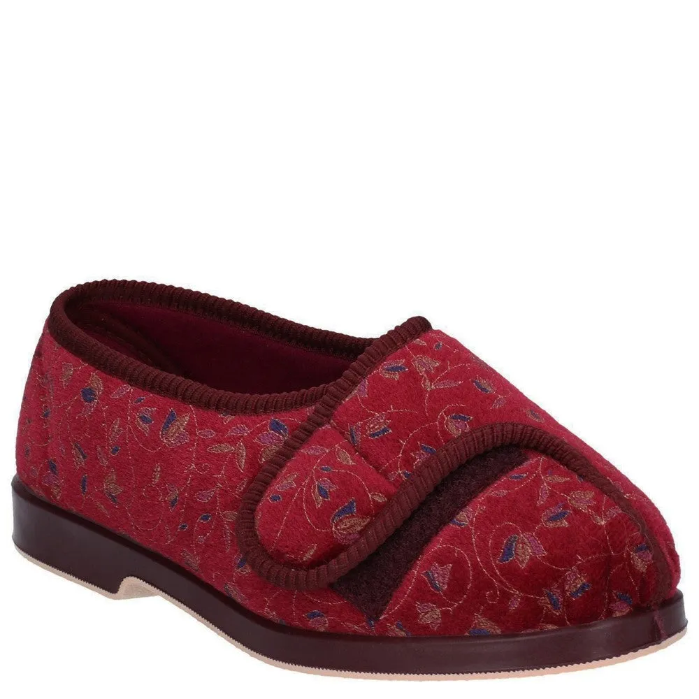 Gbs Nola Extra Wide Fit Ladies Slipper Machine Washable