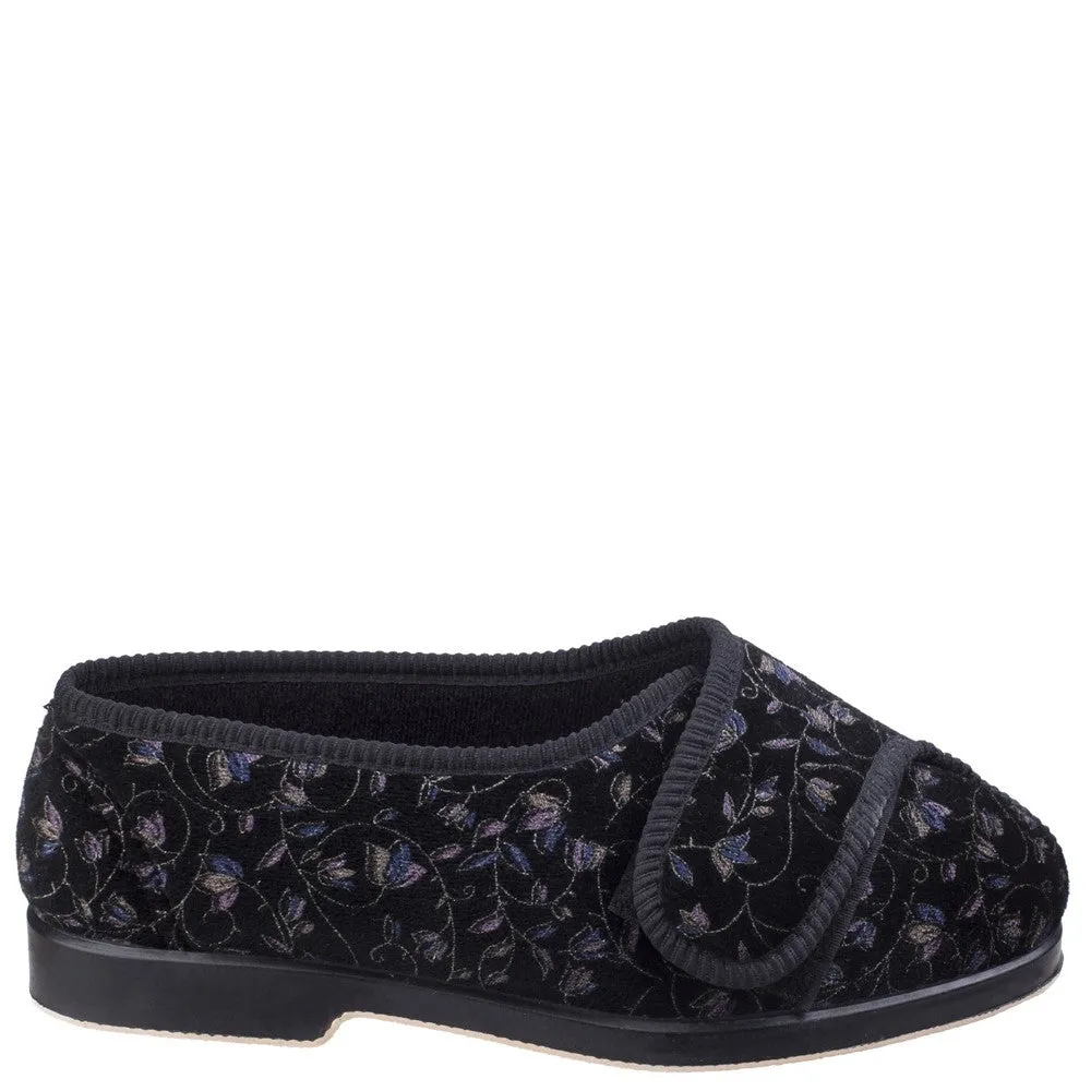 Machine Washable Gbs Nola Extra Wide Fit Ladies Slipper