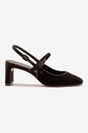 Smart Casual Footwear Waterproof Georgina Pump In Brown Velvet