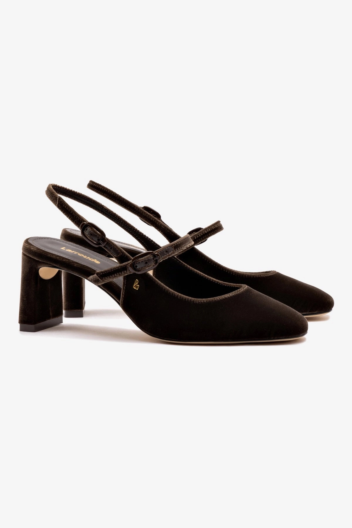 Easy On Off Georgina Pump In Brown Velvet