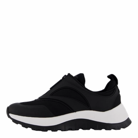 Shock Absorbing Runner Slip On W/Zip Mix M Ck Black
