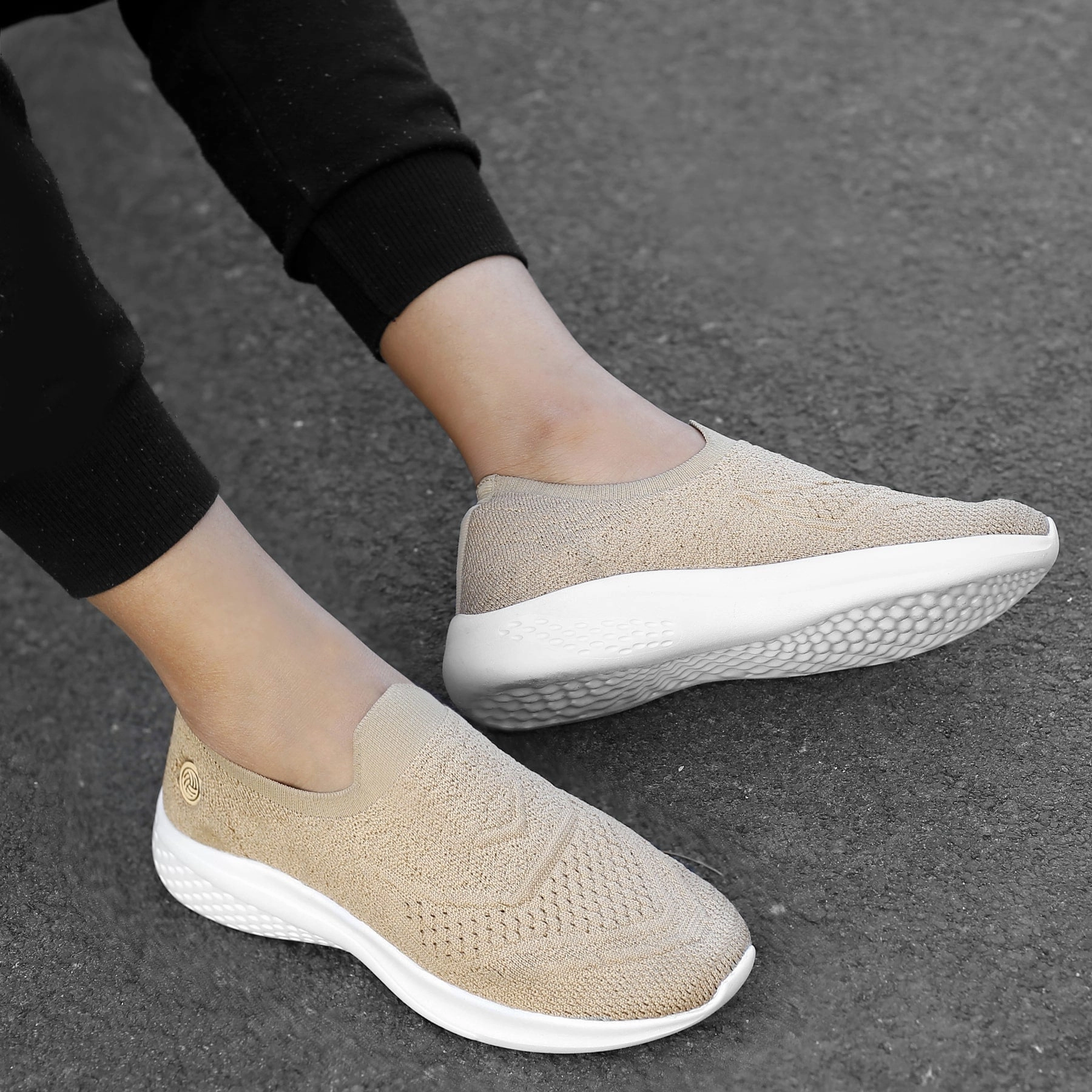 Bacca Bucci Women'S Walker Slip-On Walking Breathable Mesh Sports Shoes Sneakers Minimalist Shoes
