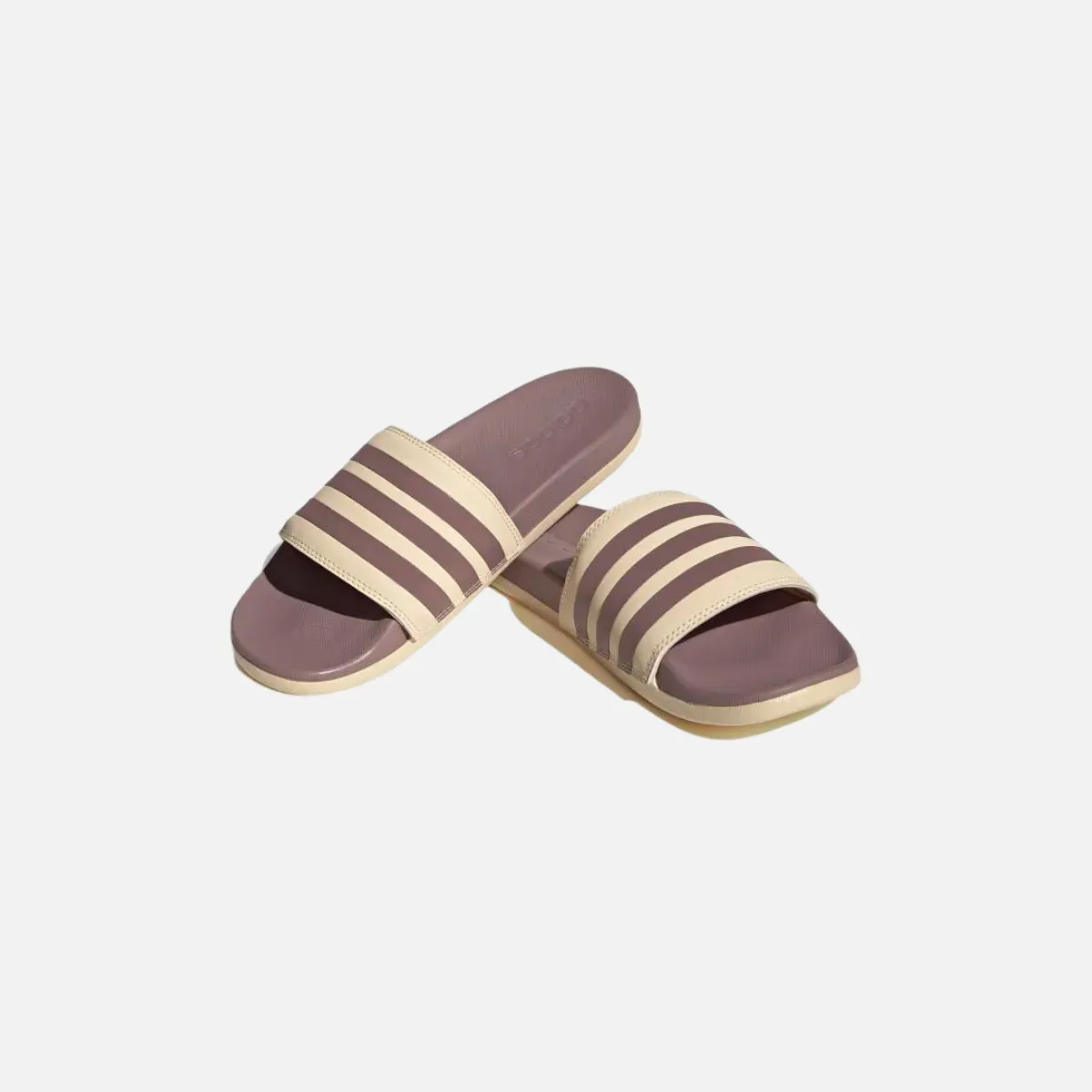 Adidas Adilette Comfort Slides-Purple/Sand Strata Durable Shoes Orthotic Friendly