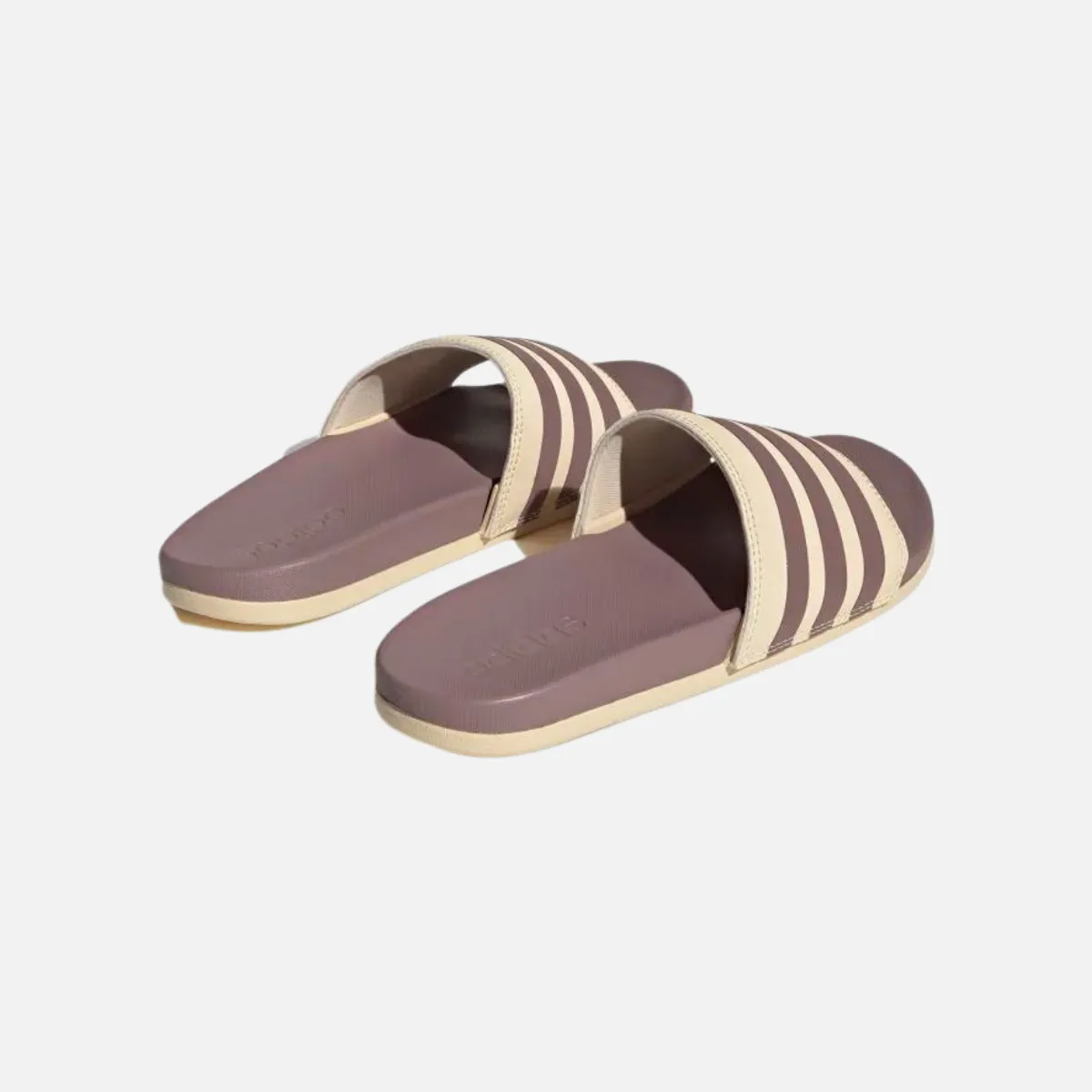 Adidas Adilette Comfort Slides-Purple/Sand Strata Easy Clean Chic Footwear