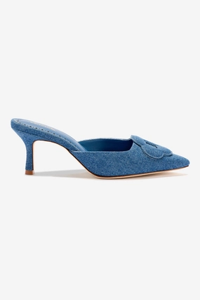 Flora Pump In Blue Stoned Denim Ergonomic Sole Urban