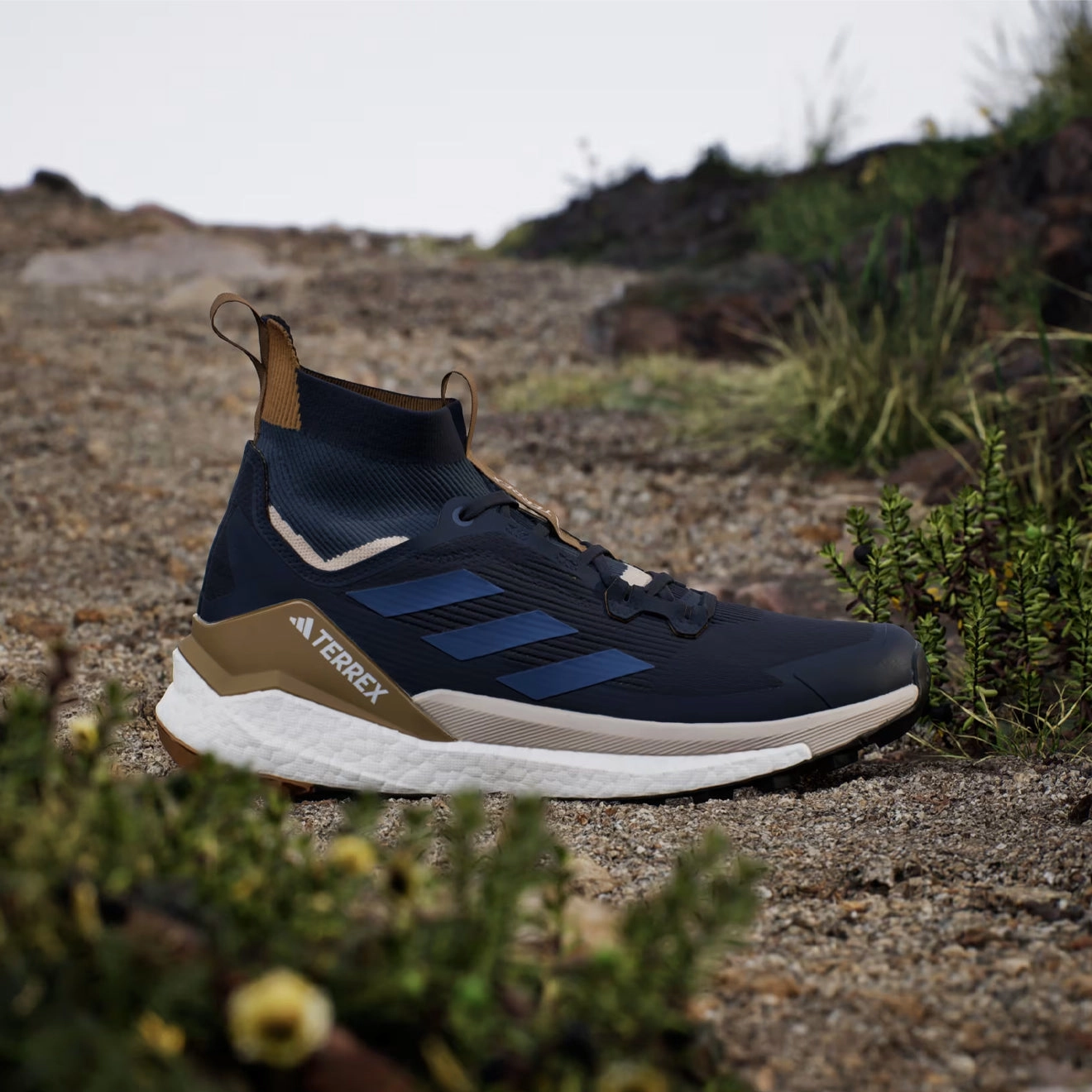 Adidas Terrex Free Hiker 2.0 Hiking Shoe Legend Ink / Wonder Steel Grippy Soles Minimalist