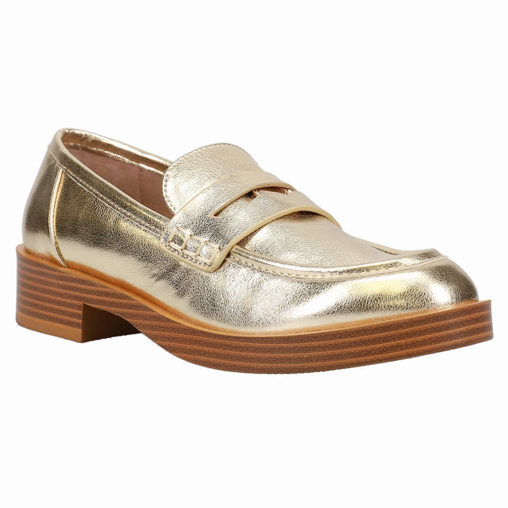 Walking Shoes Eco Friendly Porter Metallic Penny Slip On Loafers