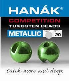 Green Metallic Tungsten Bead Slotted - Hanak Competition