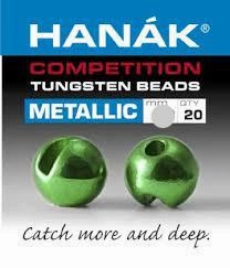 Green Metallic Tungsten Bead Slotted - Hanak Competition