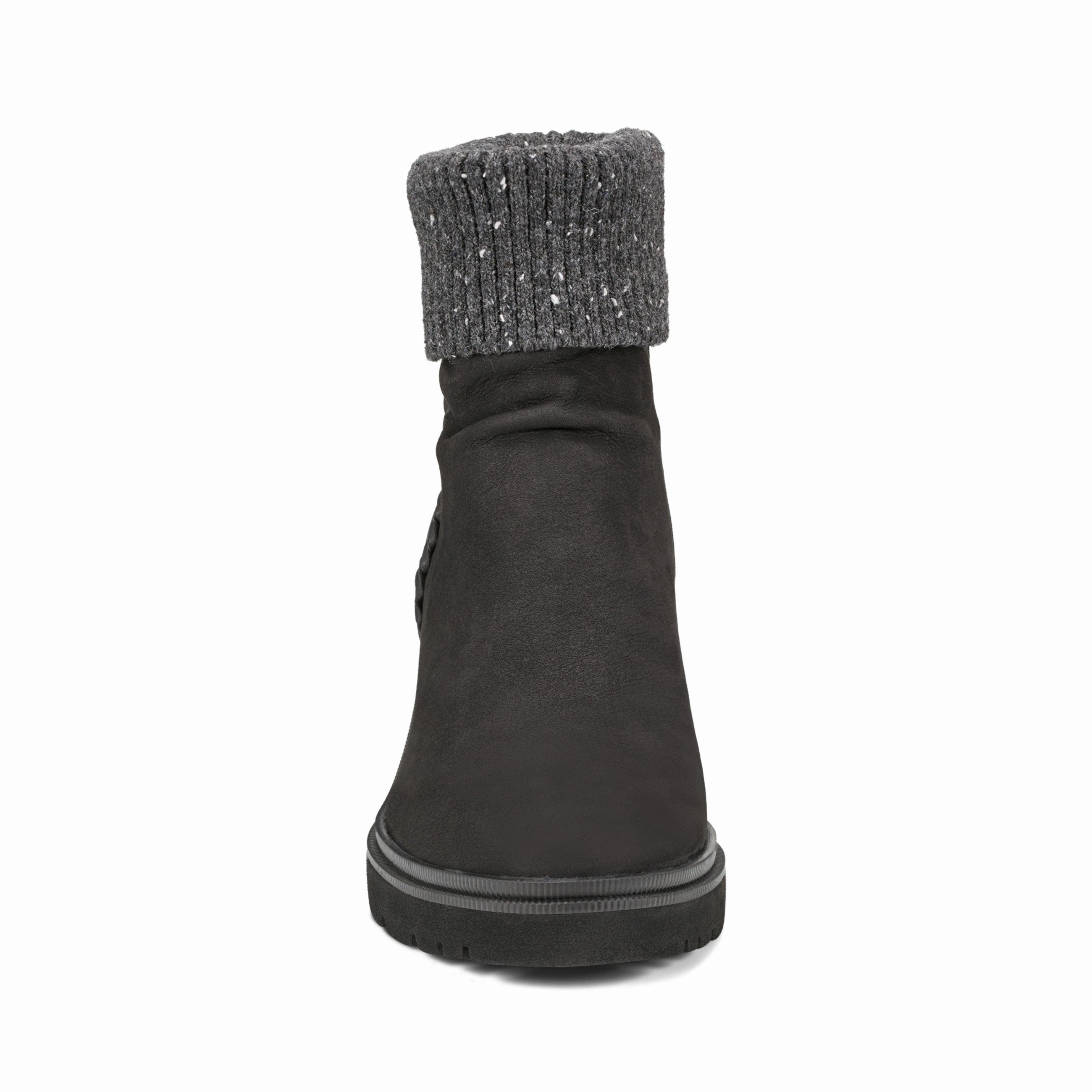 Gresa Waterproof Block Heel Round Toe Casual Booties Flat Feet Shoes Pro Comfort