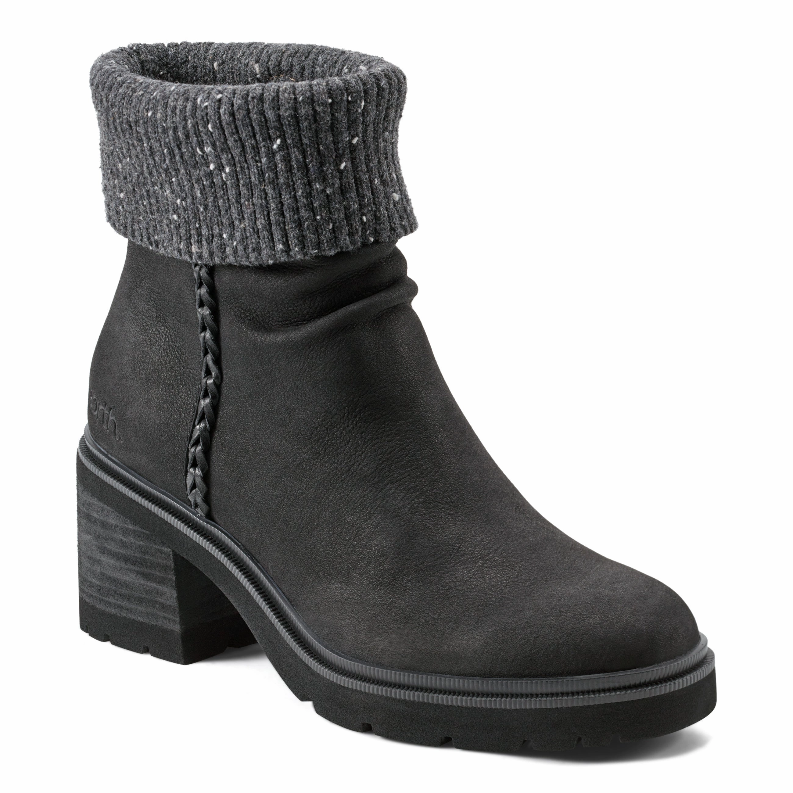 Gresa Waterproof Block Heel Round Toe Casual Booties Minimalist Flexible