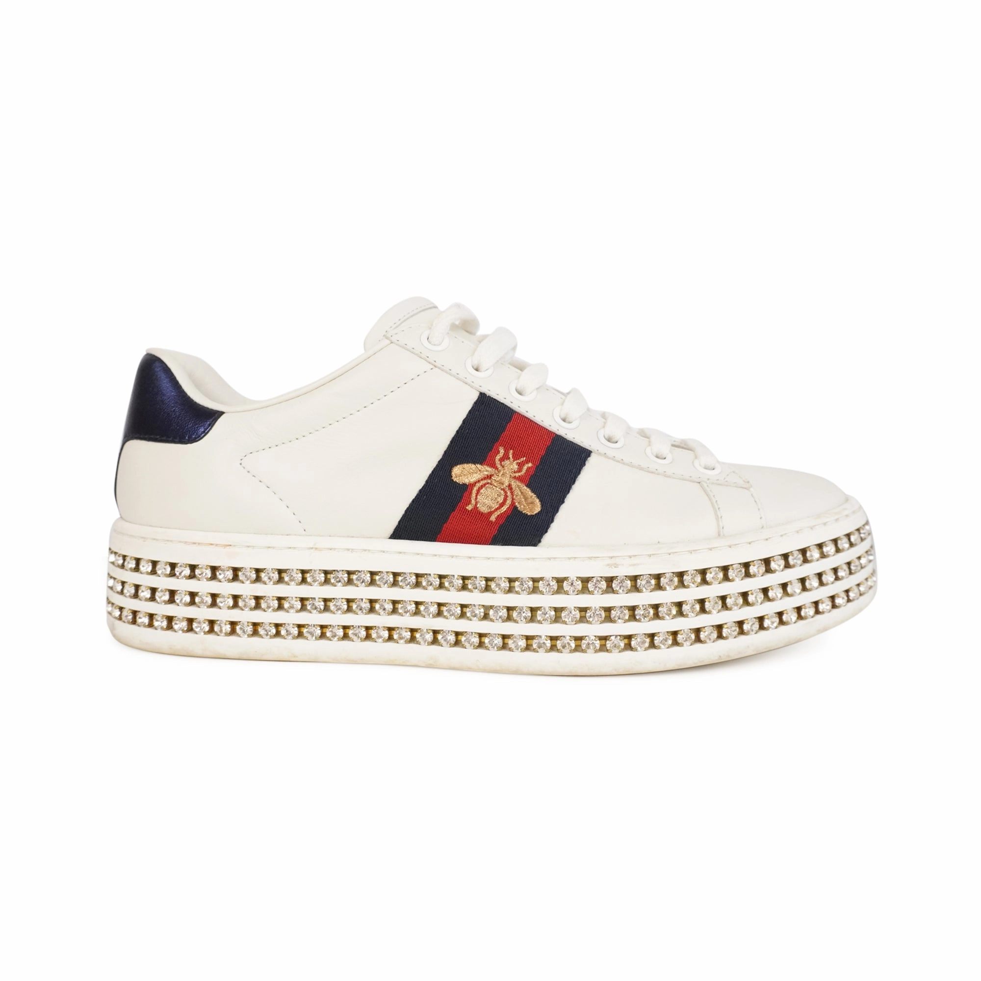 Breathable Mesh Gucci 'Ace' Platform Sneakers - Women'S 37.5