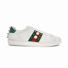 Gucci 'Ace' Sneakers - Women'S 37 Leather Shoes Supportive Shoes