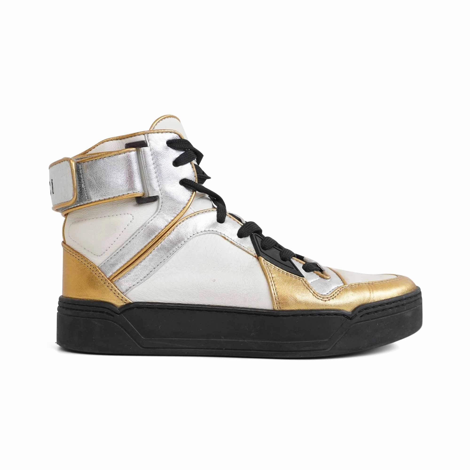 Walking Shoes Comfort Shoes Gucci 'Tri Color' Hightop Sneakers - Women'S 37