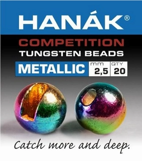 Hanak Competition Tungsten Bead Metallic Slotted Rainbow