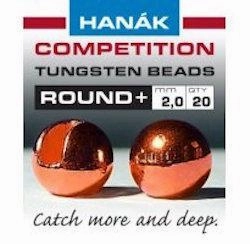 Hanak Round  Slotted Tungsten Beads 20 pack