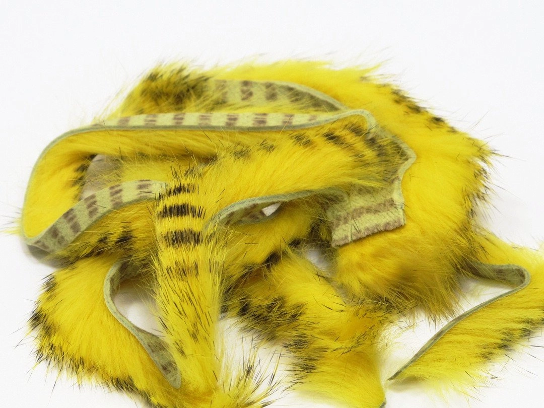 Hareline Dubbin Black Barred Rabbit Strip Magnum