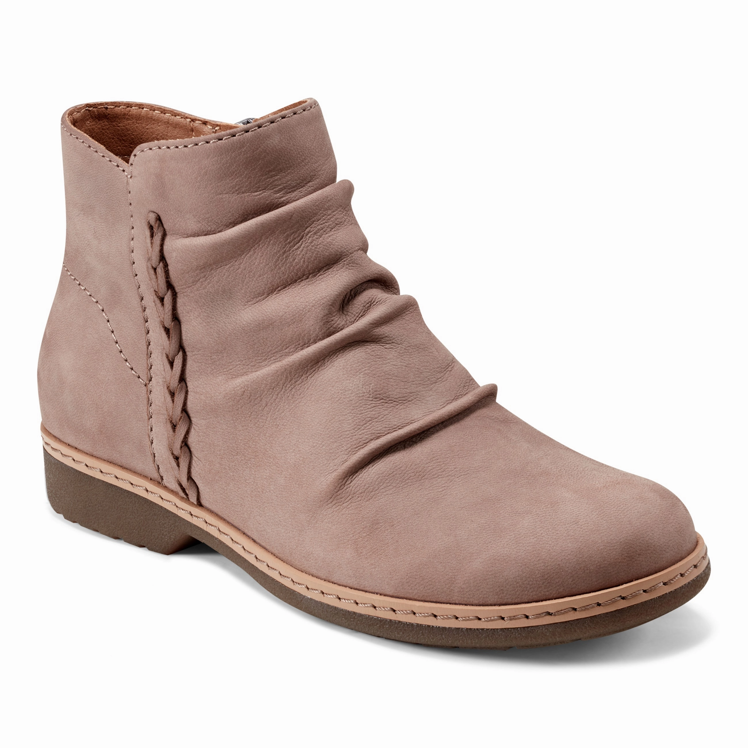 Hilaree Water Repellent Round Toe Ruched Casual Booties Sustainable