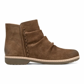 Supportive Footwear Hilaree Water Repellent Round Toe Ruched Casual Booties