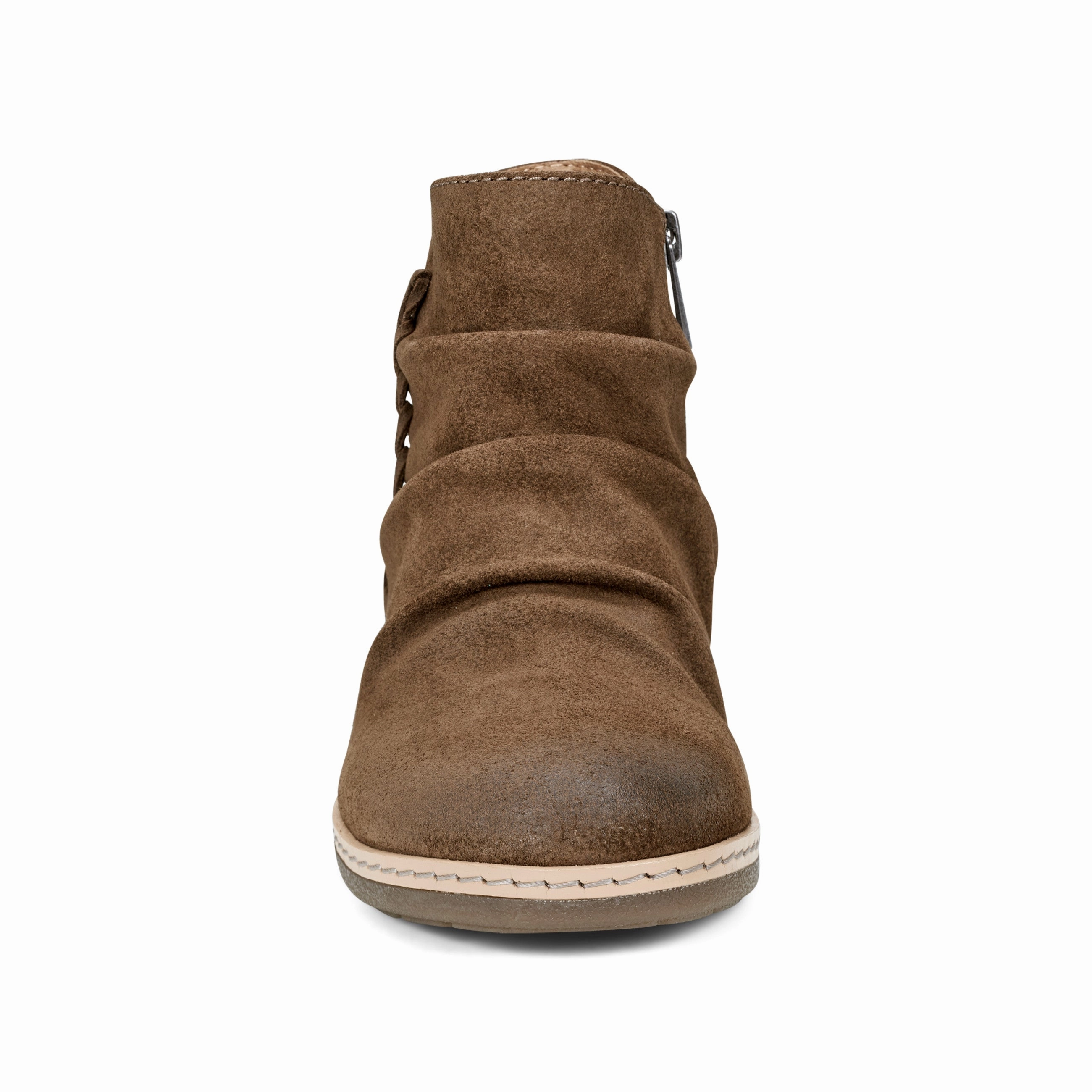 Hilaree Water Repellent Round Toe Ruched Casual Booties Slip On Shoes Smart Casual Footwear