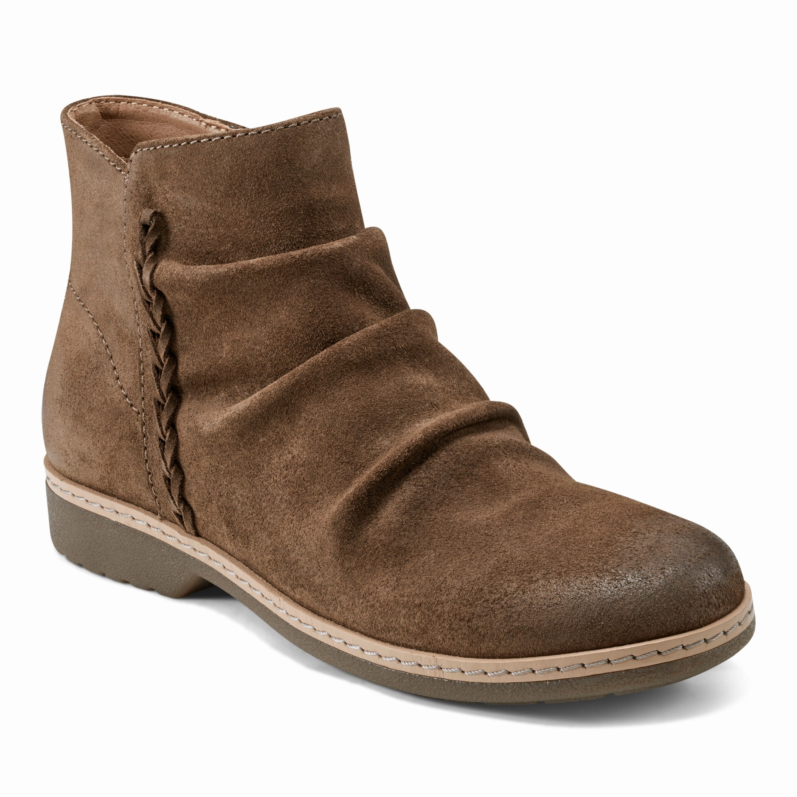 Hilaree Water Repellent Round Toe Ruched Casual Booties Ergonomic Sole Sporty Style