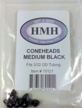 HMH Black Nickel Coneheads For Small  Diameter Tubes 10 Pack