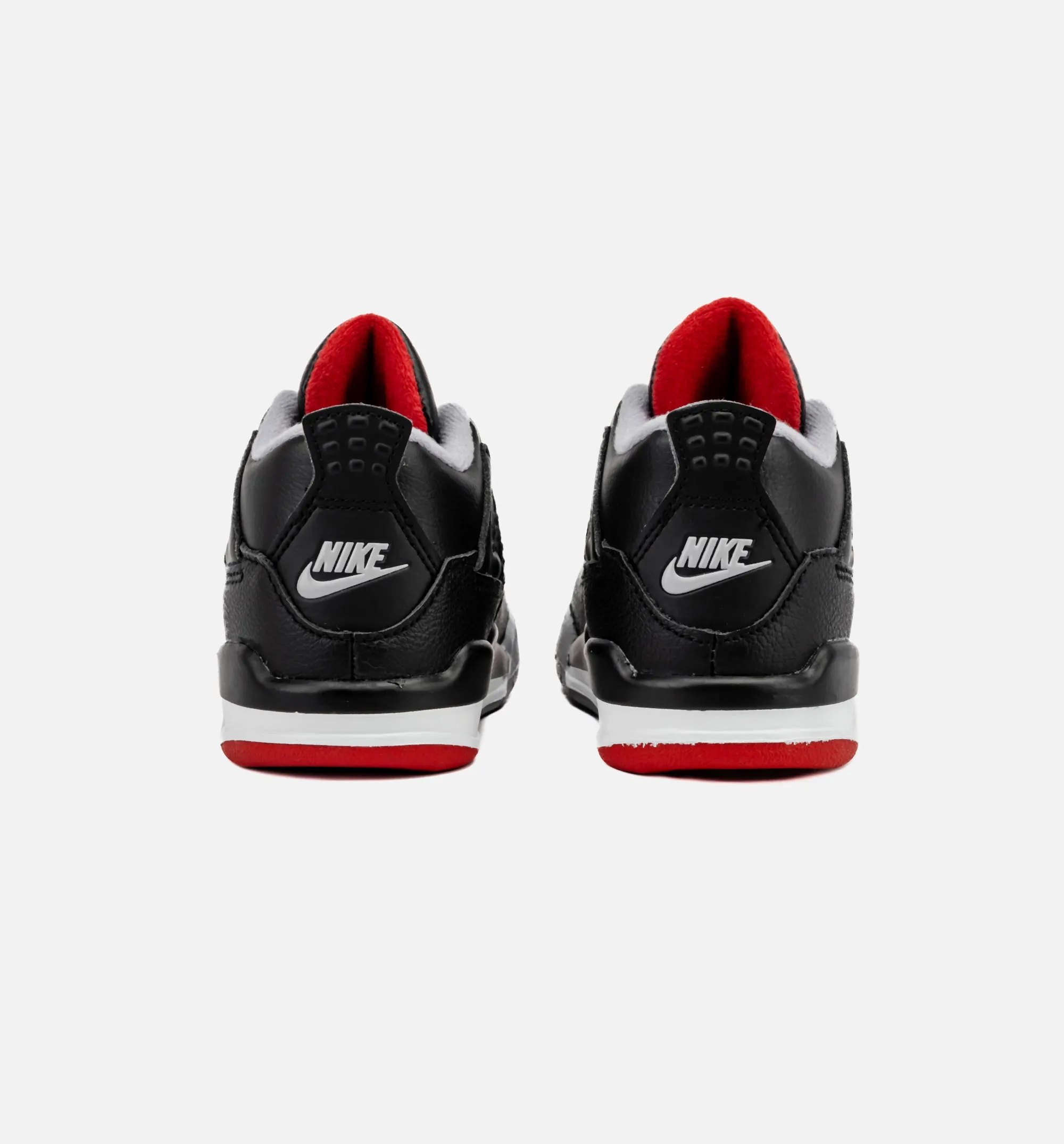 Eco Friendly Non Slip Air Jordan 4 Retro Bred Reimagined Infant Toddler Lifestyle Shoe - Black/Fire Red/Cement Grey/Summit White