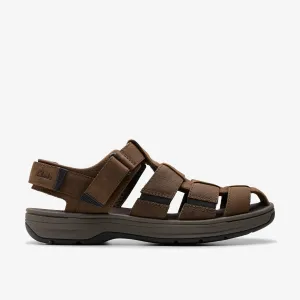 Supportive Clarks | Sandals | Men | Saltway Cove Dark Brown Lea