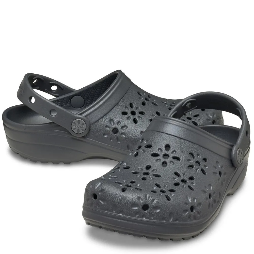 Crocs Unisex Classic Floral Cut Out Clog Cushioned Statement Footwear