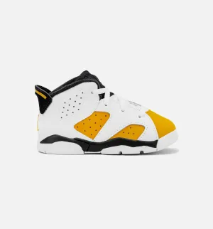 Air Jordan 6 Retro Yellow Ochre Infant Toddler Lifestyle Shoe - White/Yellow Ochre/Black Free Shipping Moisture Wicking