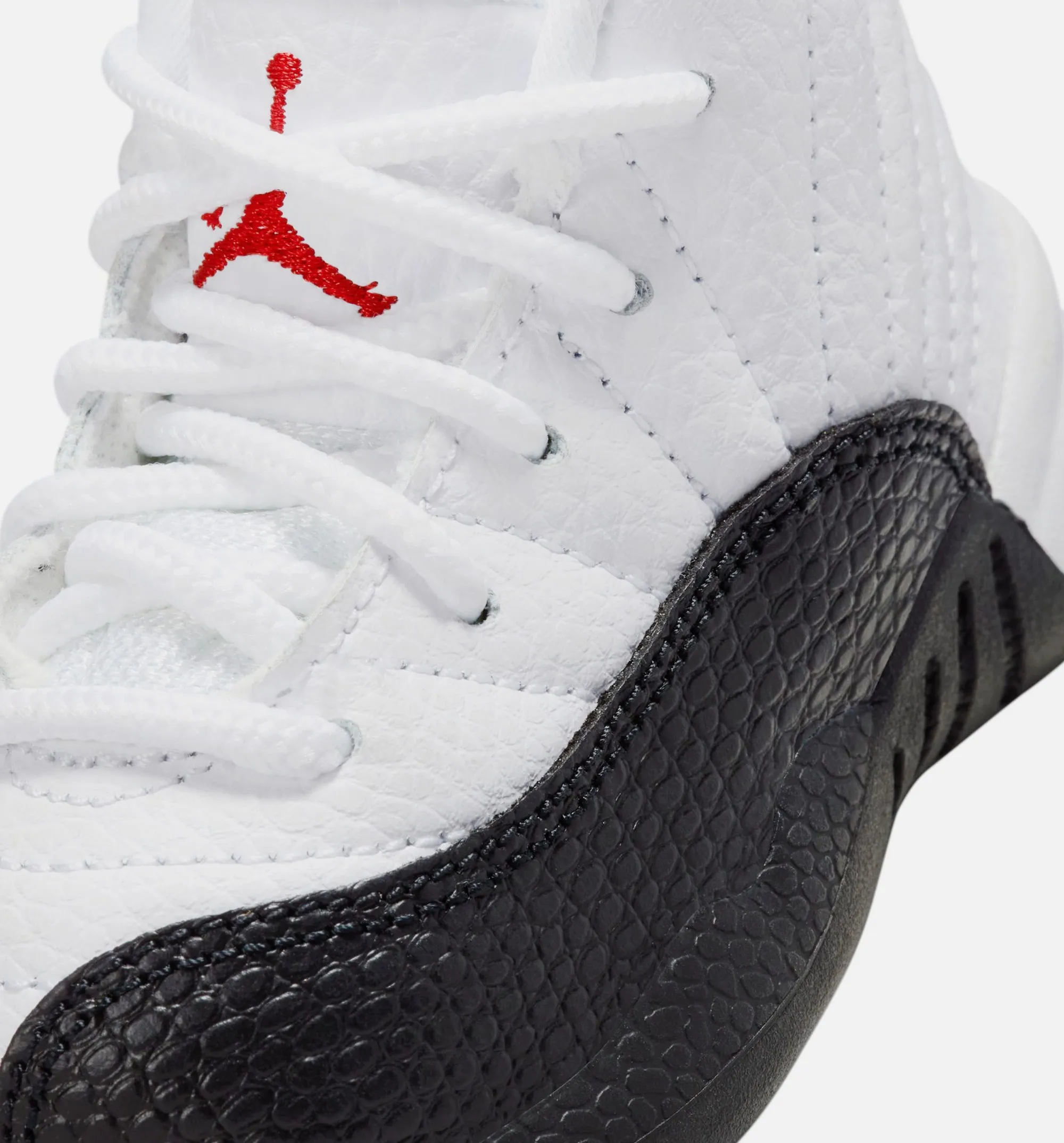 Modern Classic Comfort Sole Air Jordan 12 Retro Taxi Flip Infant Toddler Lifestyle Shoe - White/Gym Red/Black