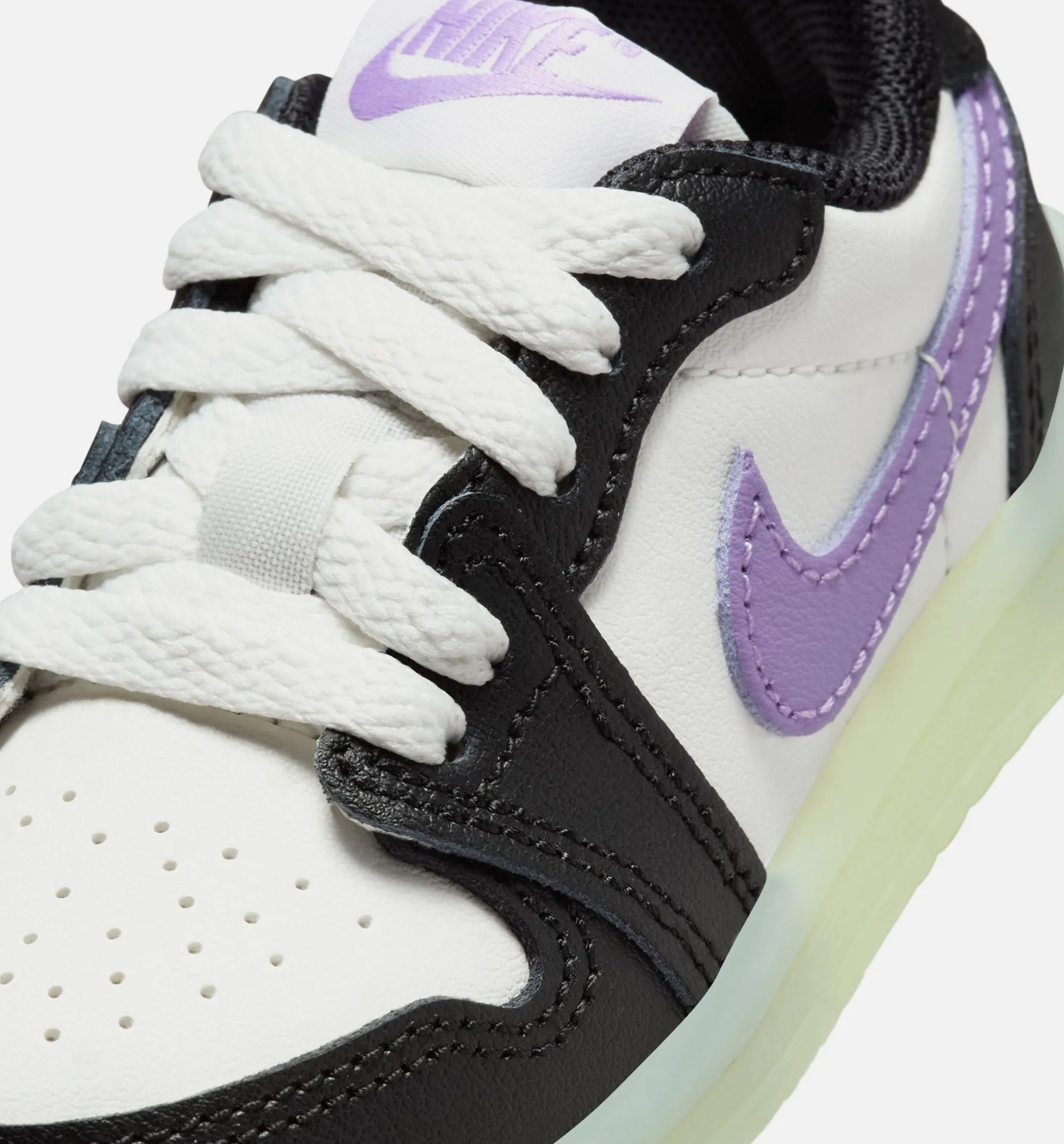 Canvas Shoes Air Jordan 1 Retro Low Black Raspberry Infant Toddler Lifestyle Shoe - Black/Black Raspberry/Volt Tint
