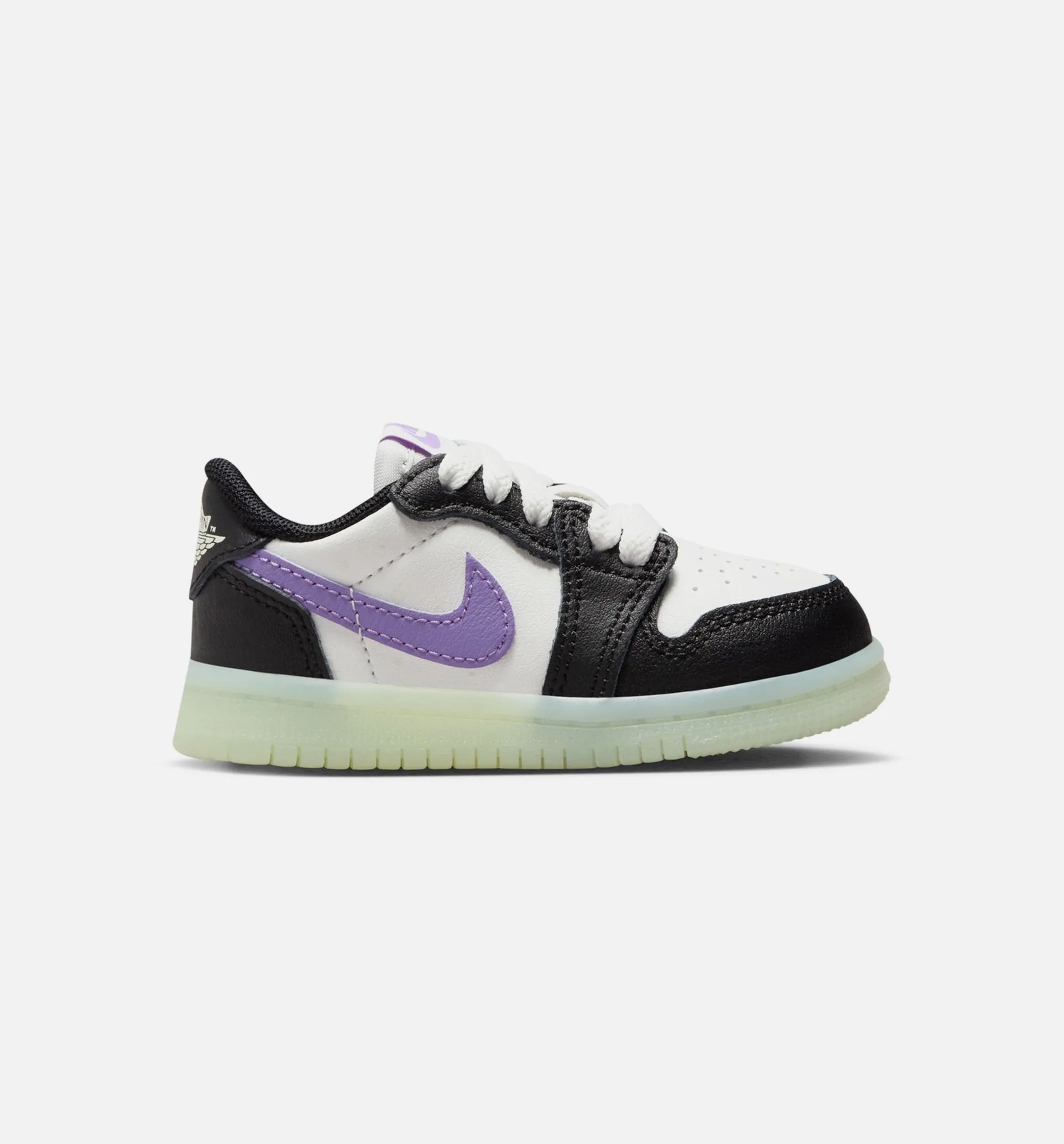 Air Jordan 1 Retro Low Black Raspberry Infant Toddler Lifestyle Shoe - Black/Black Raspberry/Volt Tint Grippy Soles