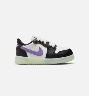 Unisex Shoes Shock Absorbing Air Jordan 1 Retro Low Black Raspberry Infant Toddler Lifestyle Shoe - Black/Black Raspberry/Volt Tint