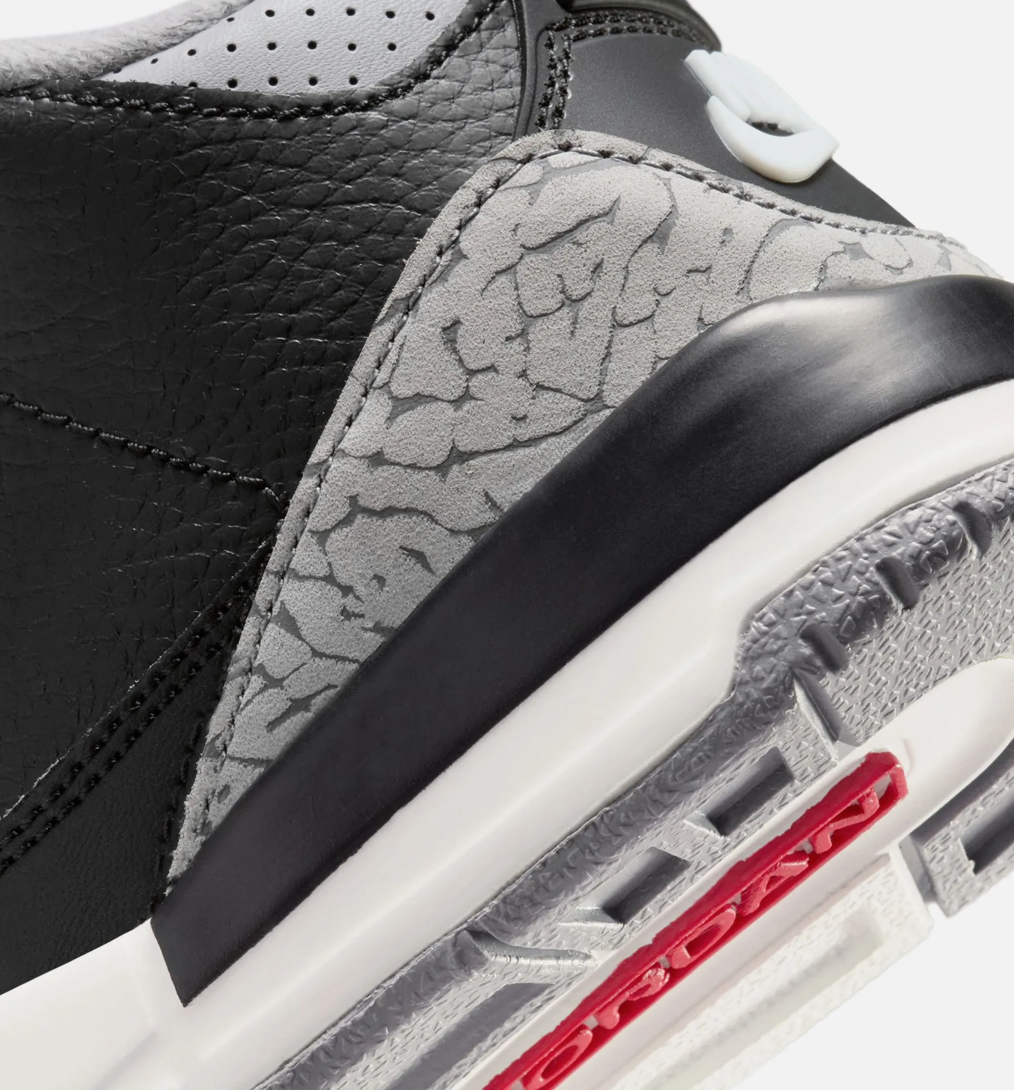 Machine Washable All Day Comfort Air Jordan 3 Retro Black Cement Preschool Lifestyle Shoe - Black/Fire Red/Cement Grey/Summit White
