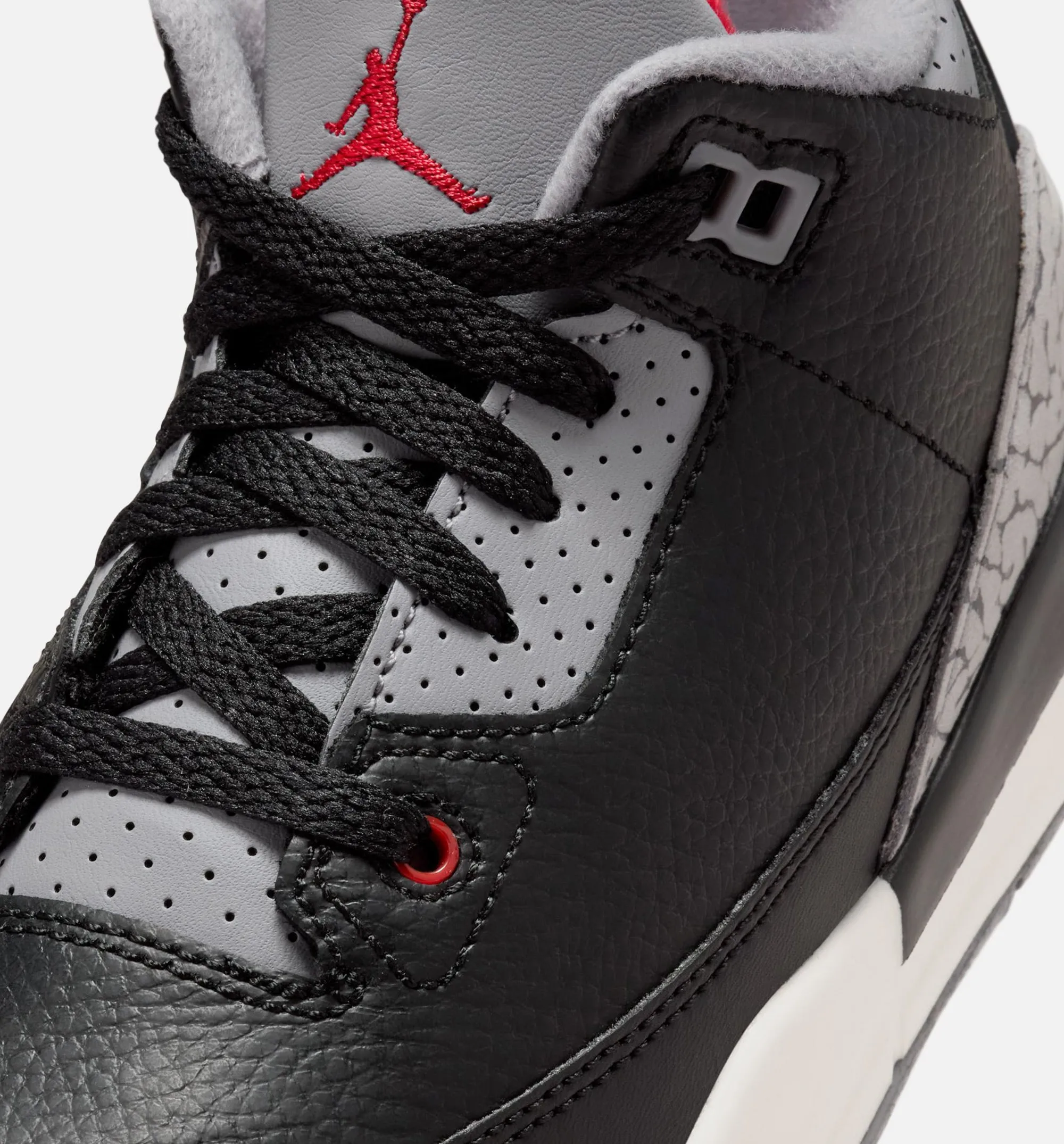 Air Jordan 3 Retro Black Cement Preschool Lifestyle Shoe - Black/Fire Red/Cement Grey/Summit White Leather Shoes