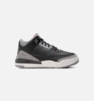 Minimalist Smart Casual Footwear Air Jordan 3 Retro Black Cement Preschool Lifestyle Shoe - Black/Fire Red/Cement Grey/Summit White