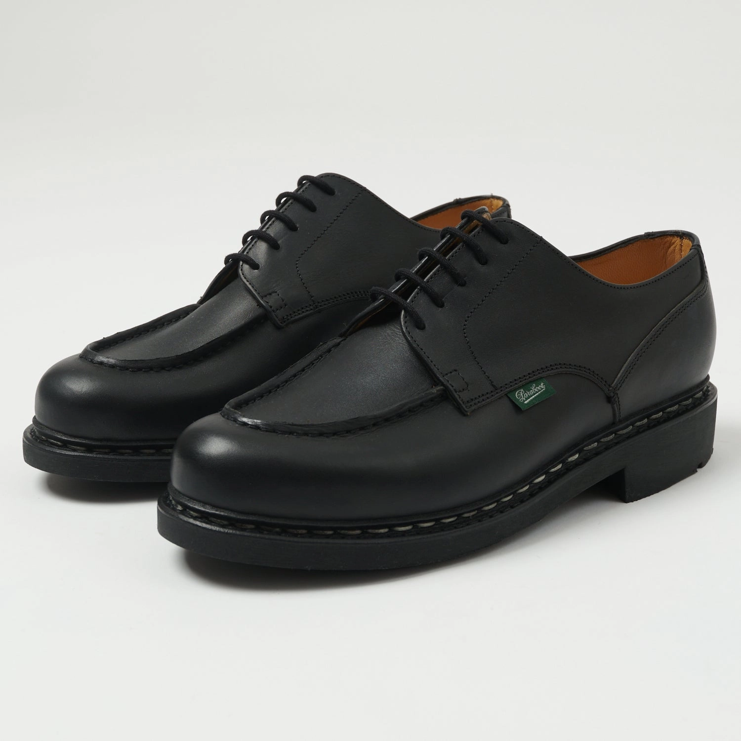 Paraboot Chambord Tex Shoe - Black Lisse Noir Rugged Sole Easy On/Off