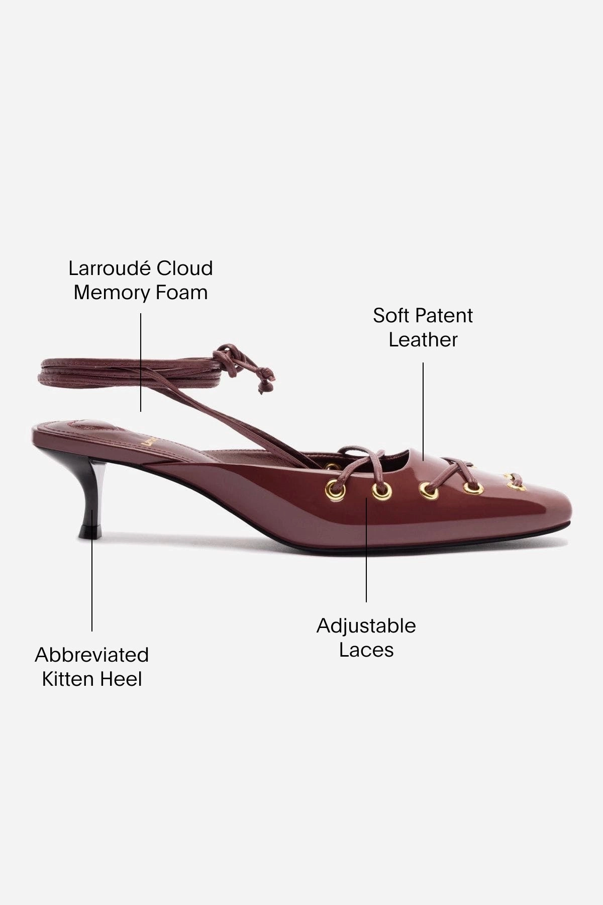 Timeless Amal Lace Up Pump In Burgundy Leather