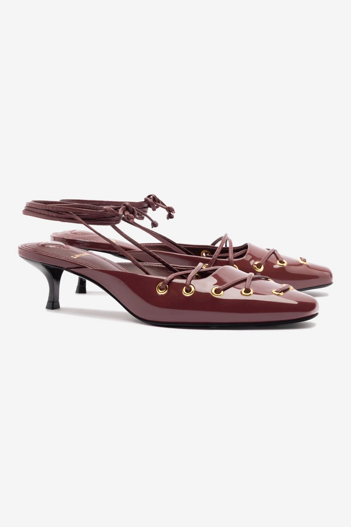 Relaxed Fit Footwear Sustainable Shoes Amal Lace Up Pump In Burgundy Leather