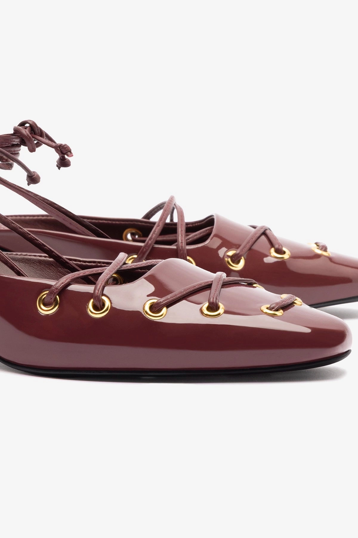 Amal Lace Up Pump In Burgundy Leather Everyday Sneakers